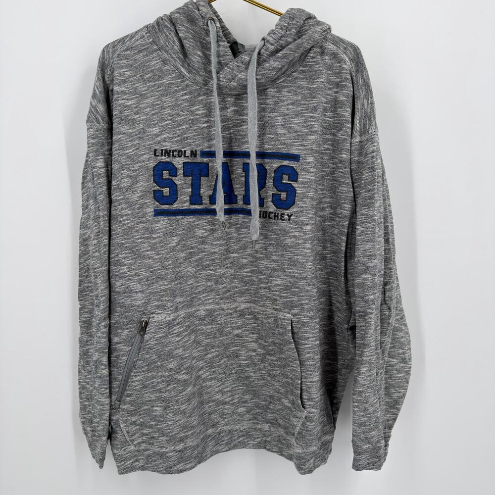 Ouray Lincoln Stars Hockey Hoodie Modern Women XL Heather Gray Pullover Sweater
